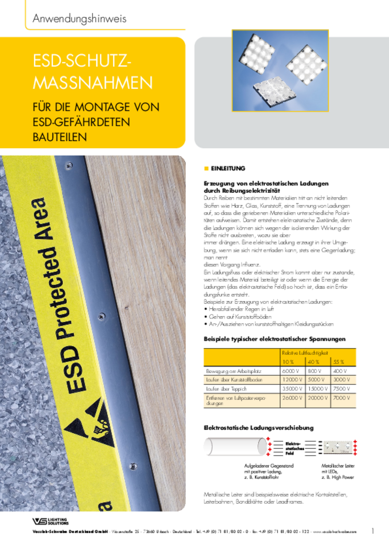 ESD-Schutzmaßnahmen für die Montage von ESD-gefährdeten Bauteilen (DE)