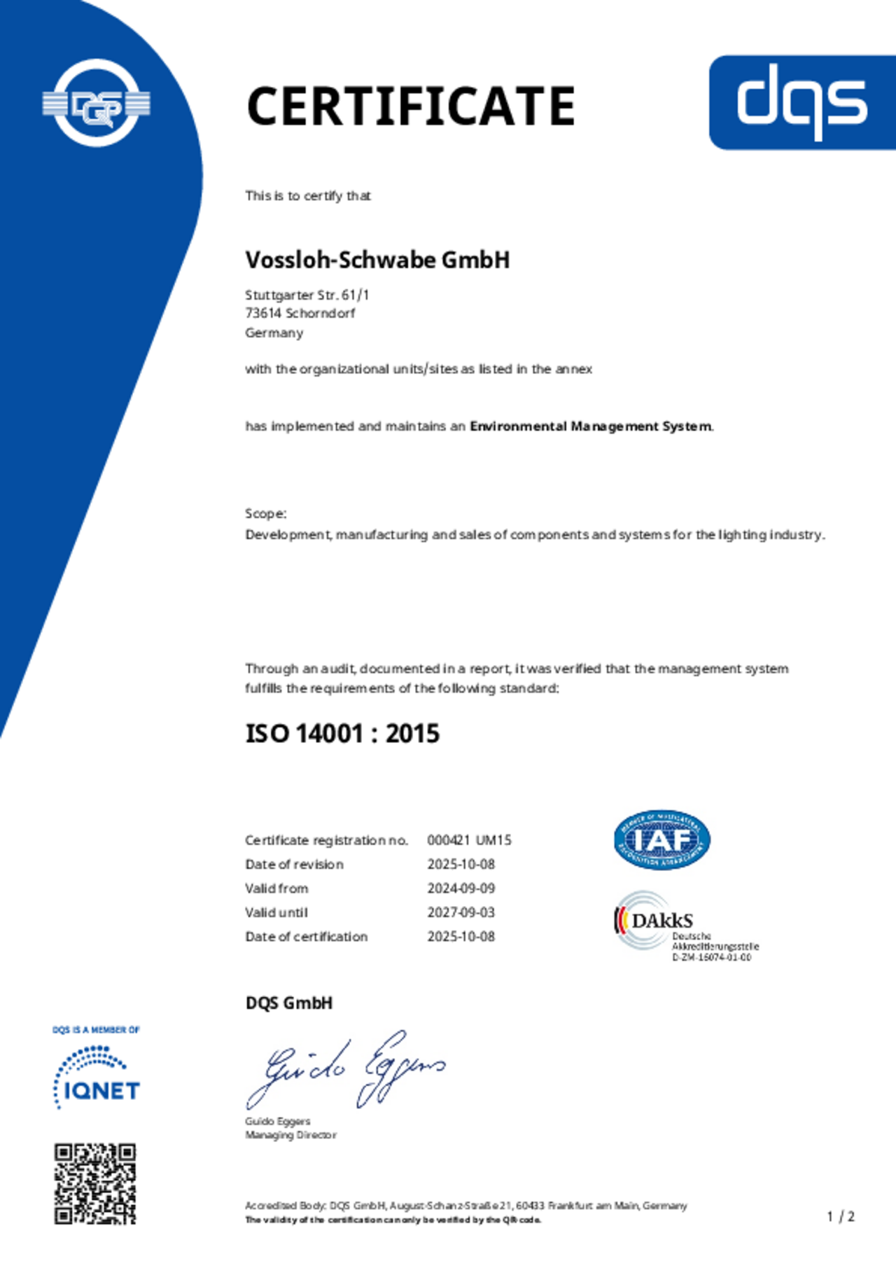 Environmental Management DQS ISO 14001 (EN)